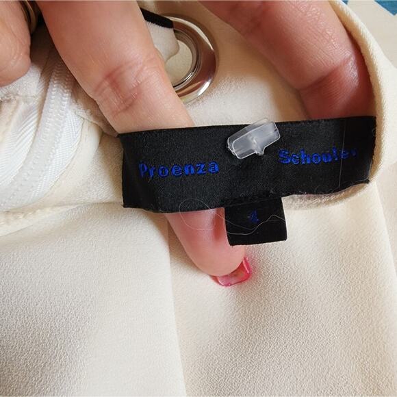 PROENZA SCHOULER CREAM SLEEVELESS BLOUSE WITH RIBBON TIE BACK SIZE 4 - Picture 8 of 8